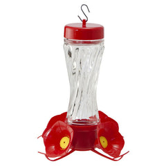 Swirl Glass Hummingbird Feeder, 8oz