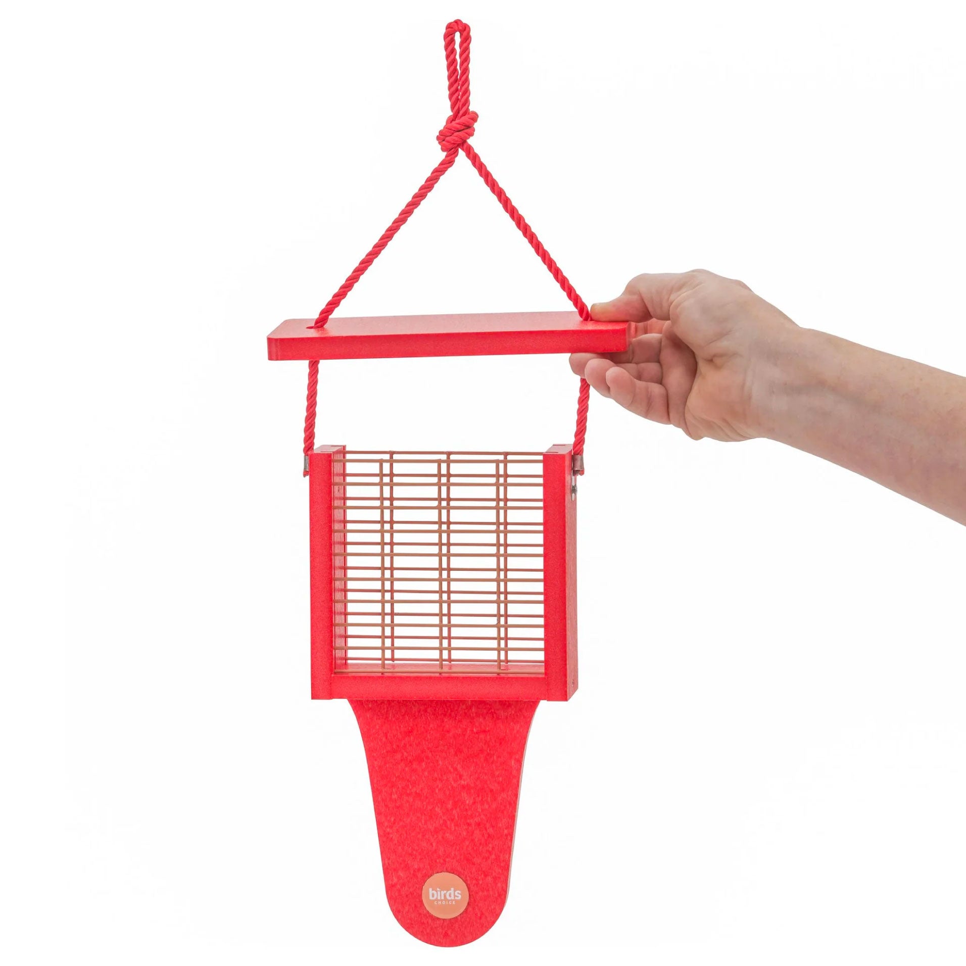 Suet Feeder with Tail Prop - Red