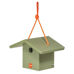 Wren Bird House - Fern Green/Orange